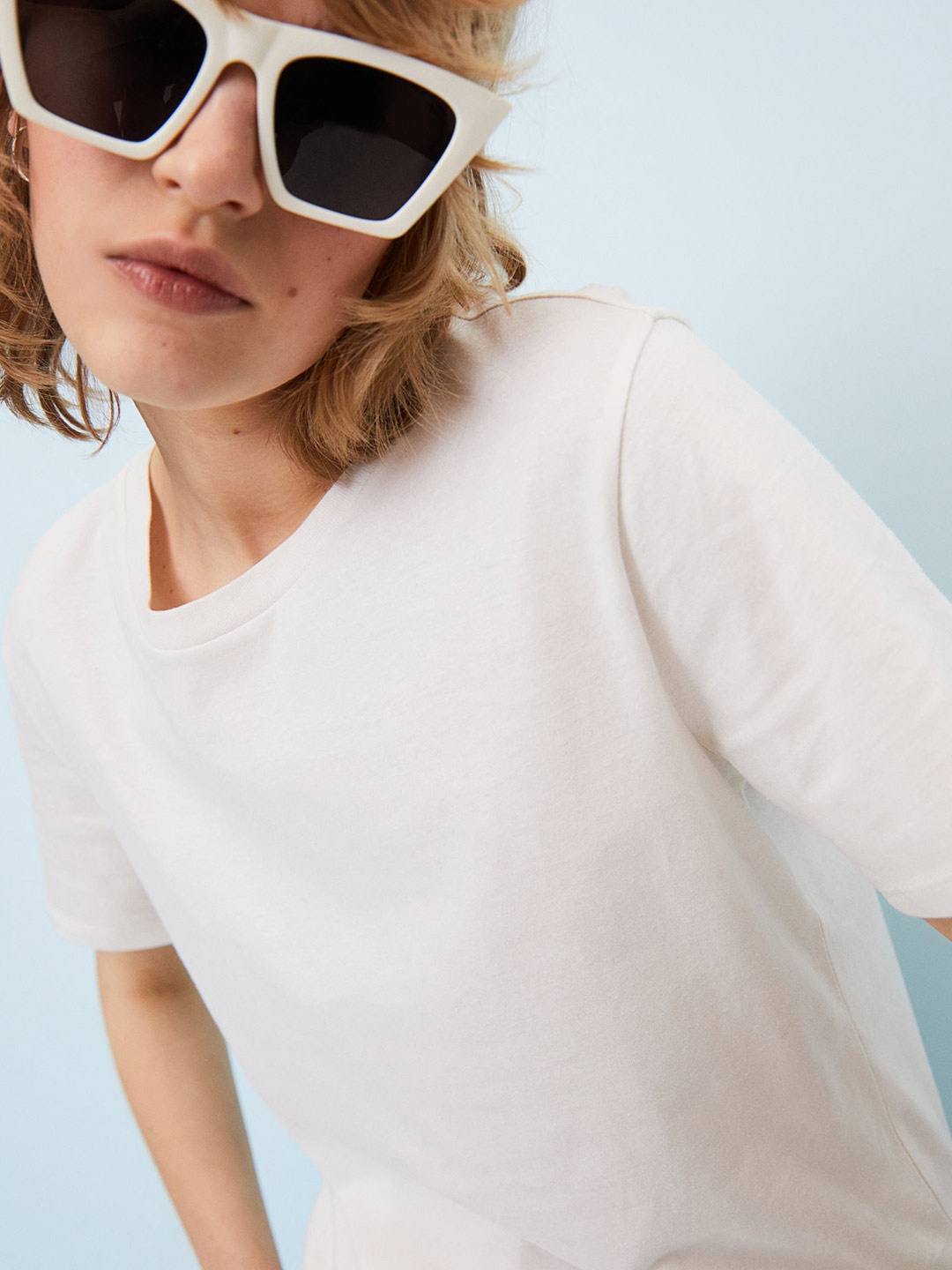 

H&M Women White Cotton T-shirt