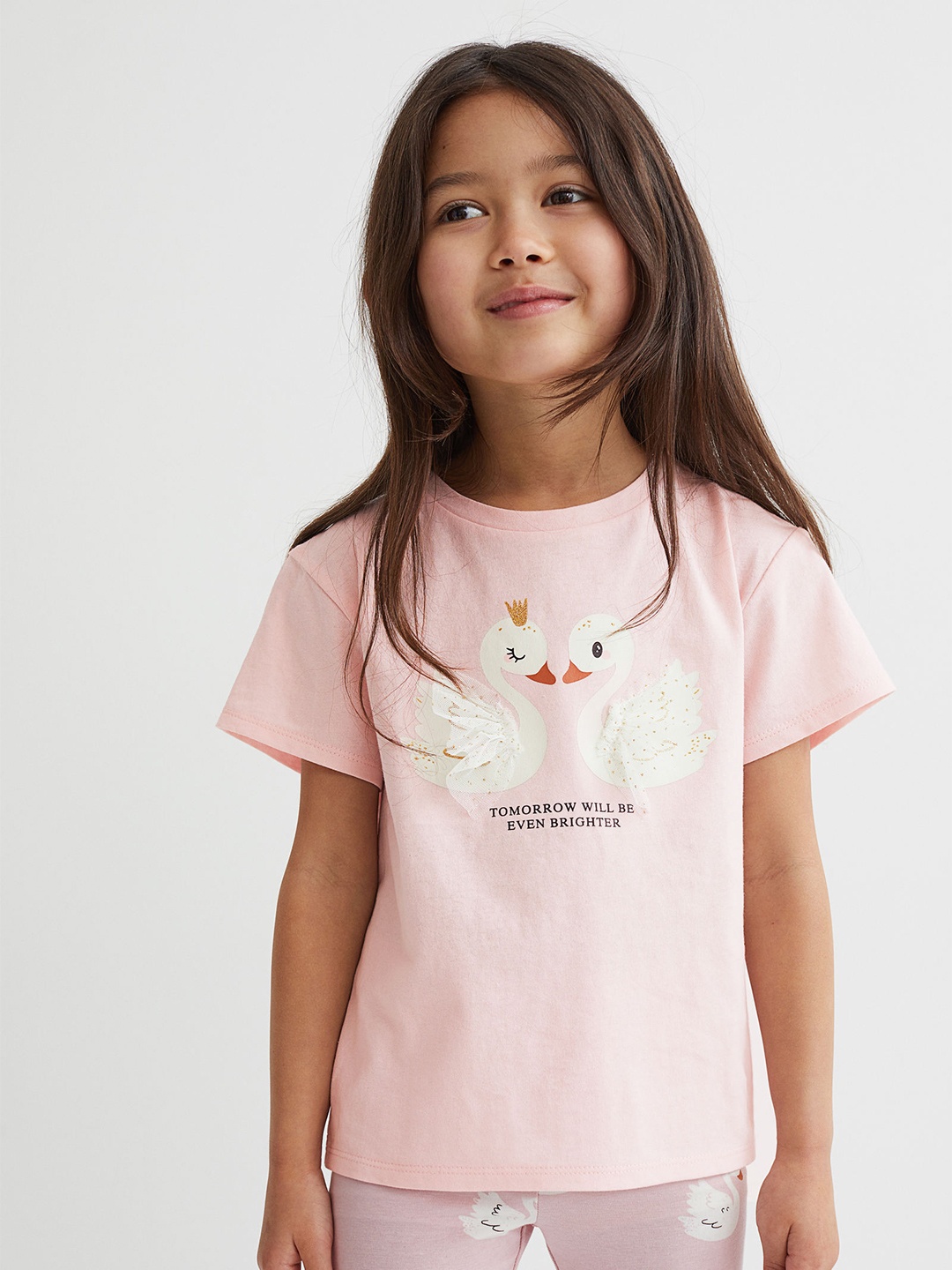 

H&M Girls Multicoloured Interactive-Motif Pure Cotton Top, Multi