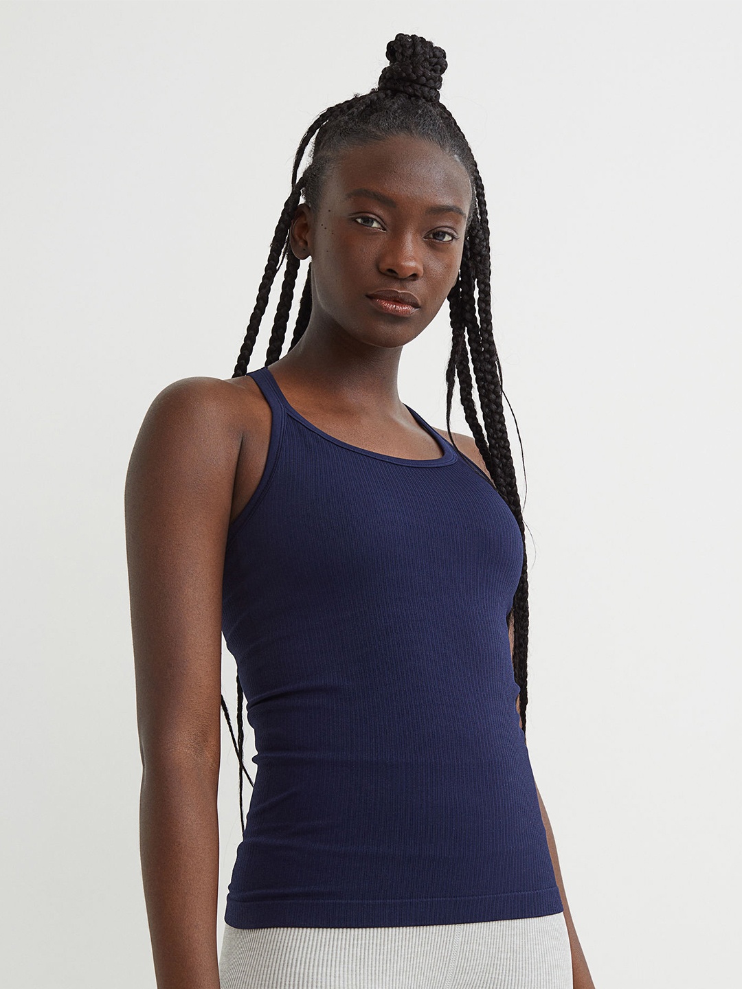 

H&M Blue Seamless Top with Sports Bra