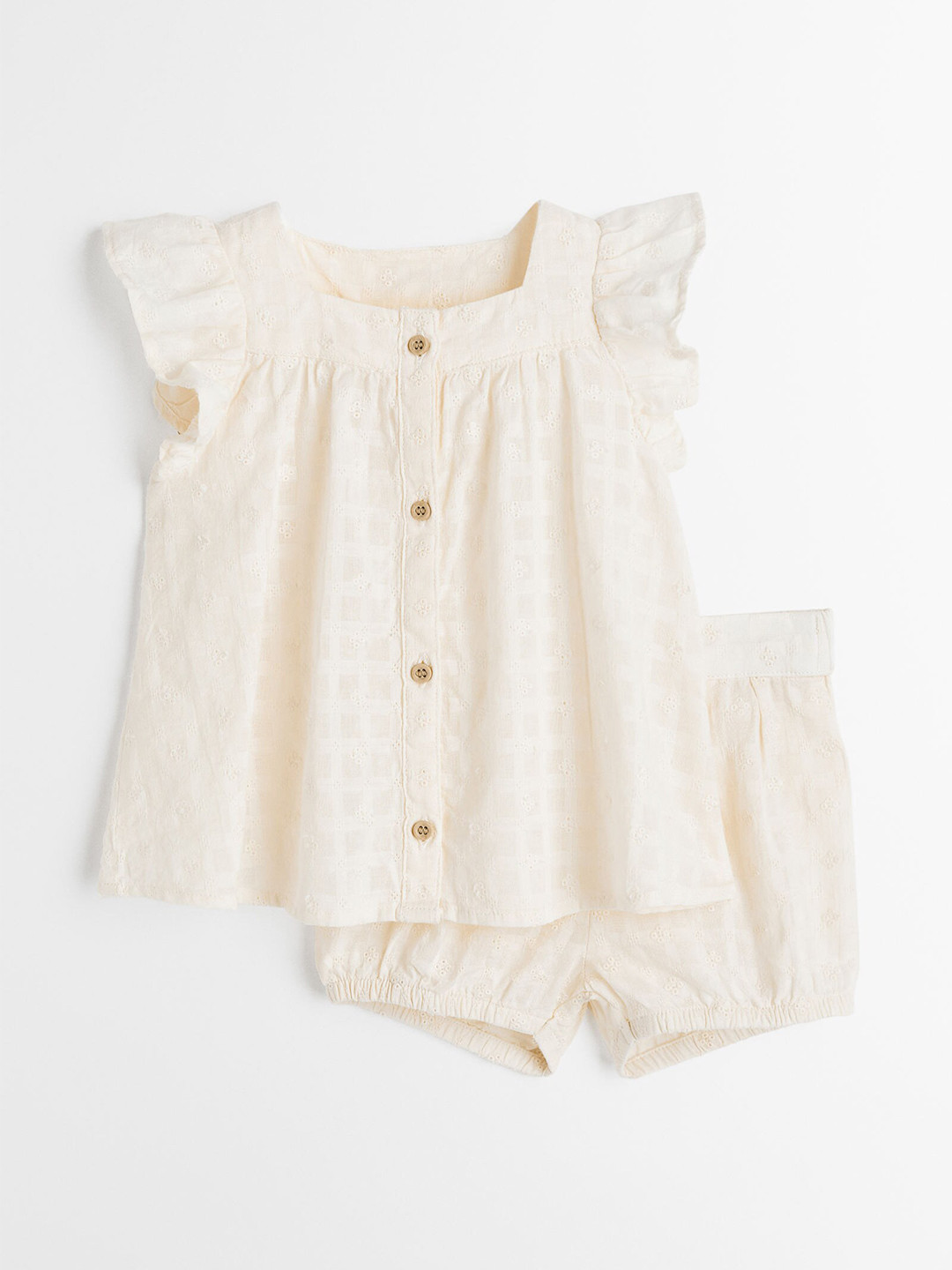 

H&M Girls White 2-Piece Cotton Set