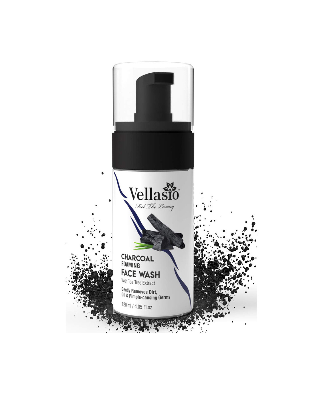 

Vellasio Premium Charcoal Foaming Face Wash with Tea Tree Extract - 120 ml, White