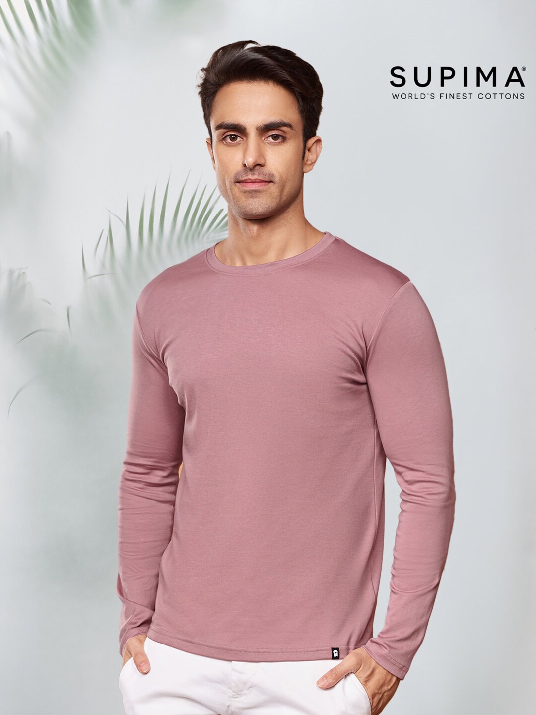 

The Souled Store Men Pink Cotton Solid T-shirt