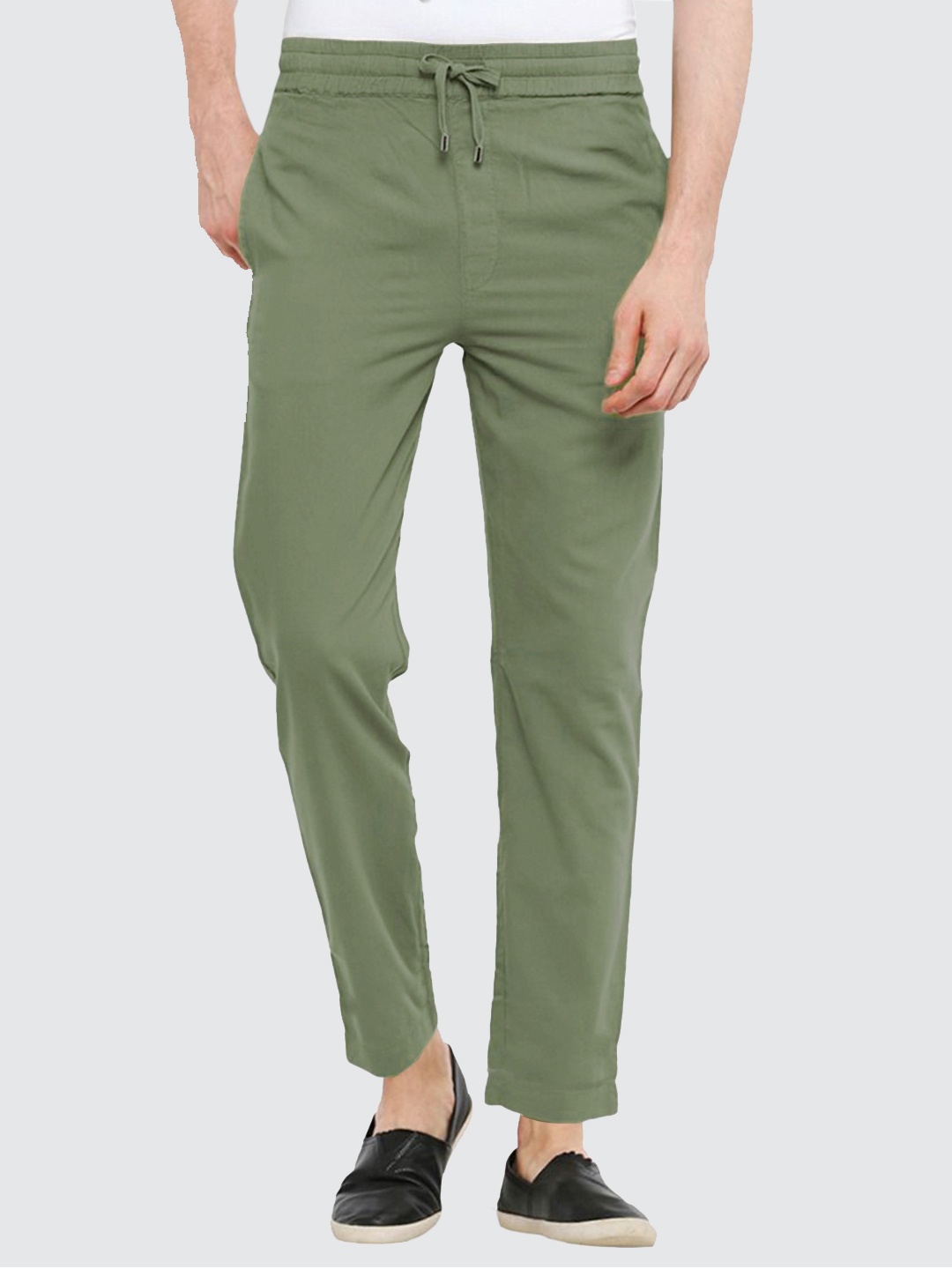 

The Souled Store Men Green Solid Regular Fit Cotton Track Pants