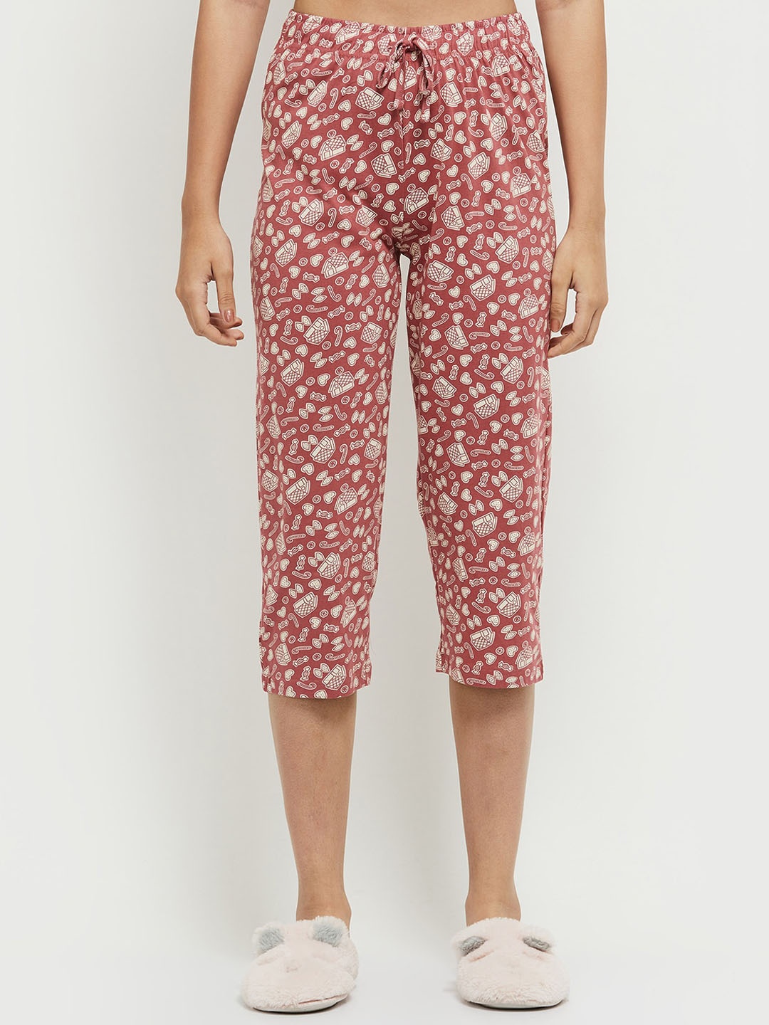 

max Women Mauve Printed Pure Cotton Lounge Pant