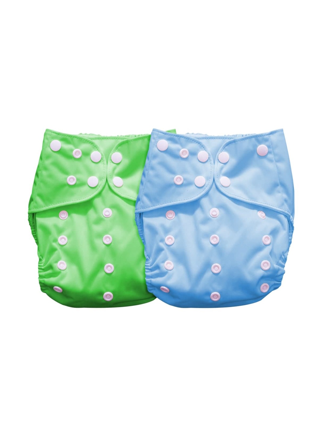 

Moms Home Set of 2 Reusable Cotton Pocket Diapers With 2 Inserts, Blue