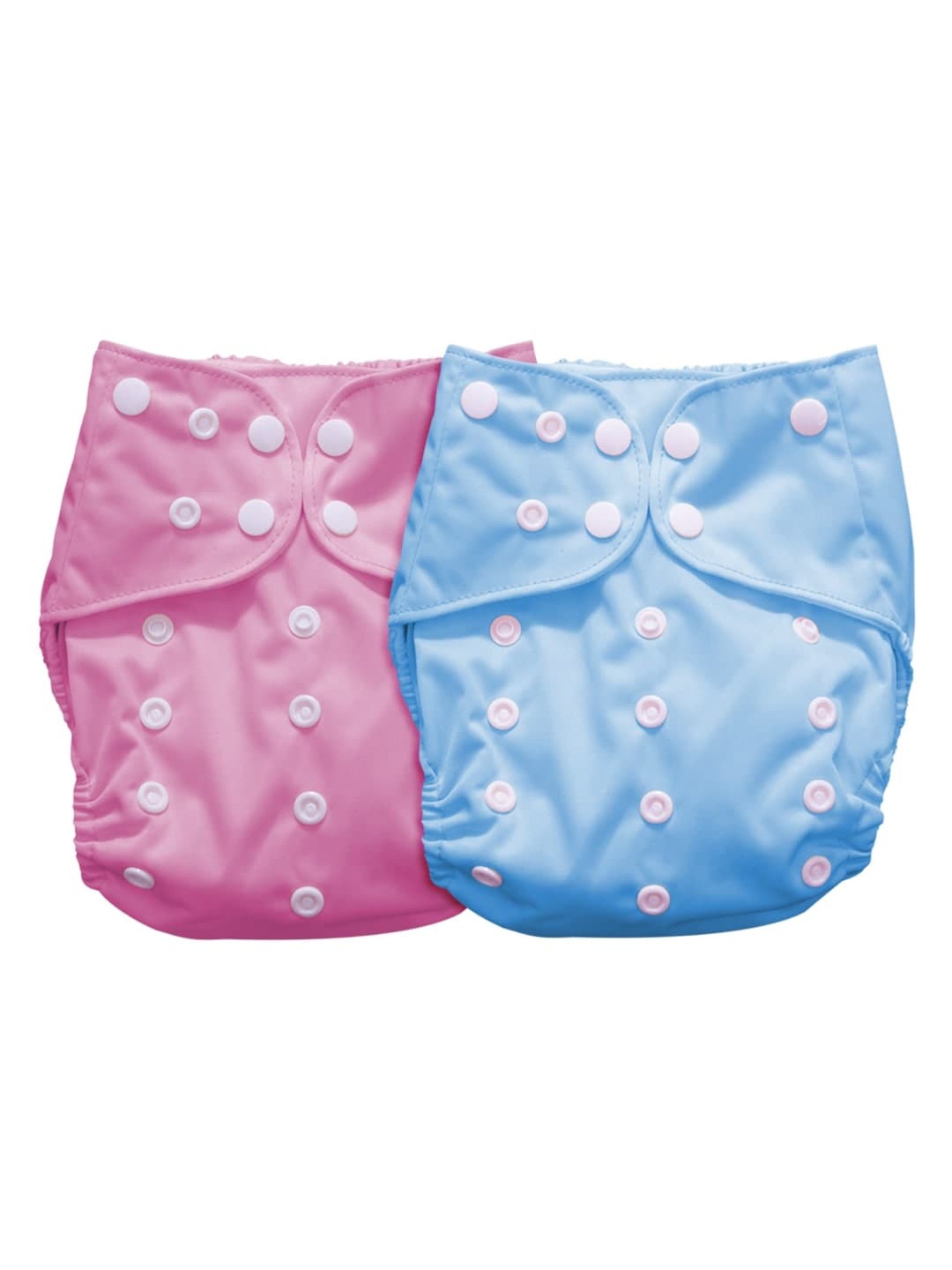 

Moms Home Infants Pack Of 2 Blue & Pink Printed Reusable Pocket Diapers With 2 Inserts