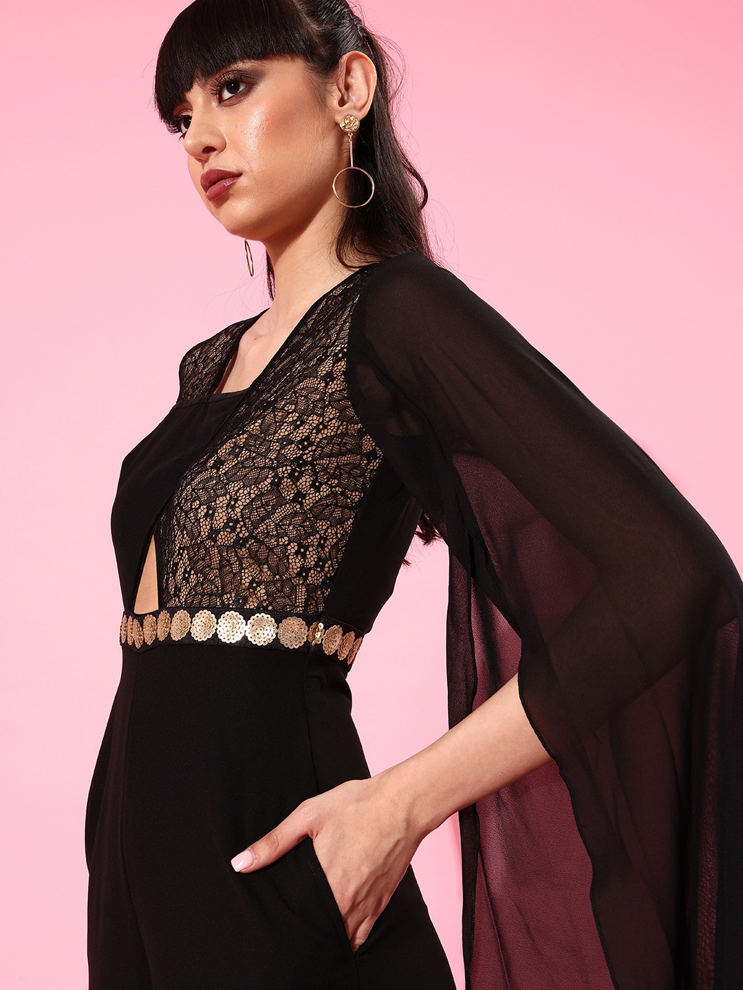 

Miss Chase Black Lace Bodice Basic Jumpsuit