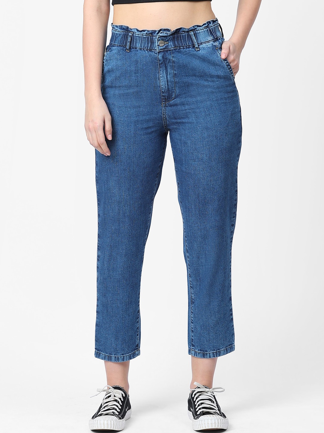 

Kraus Jeans Women Blue Straight Fit High-Rise Cotton Jeans