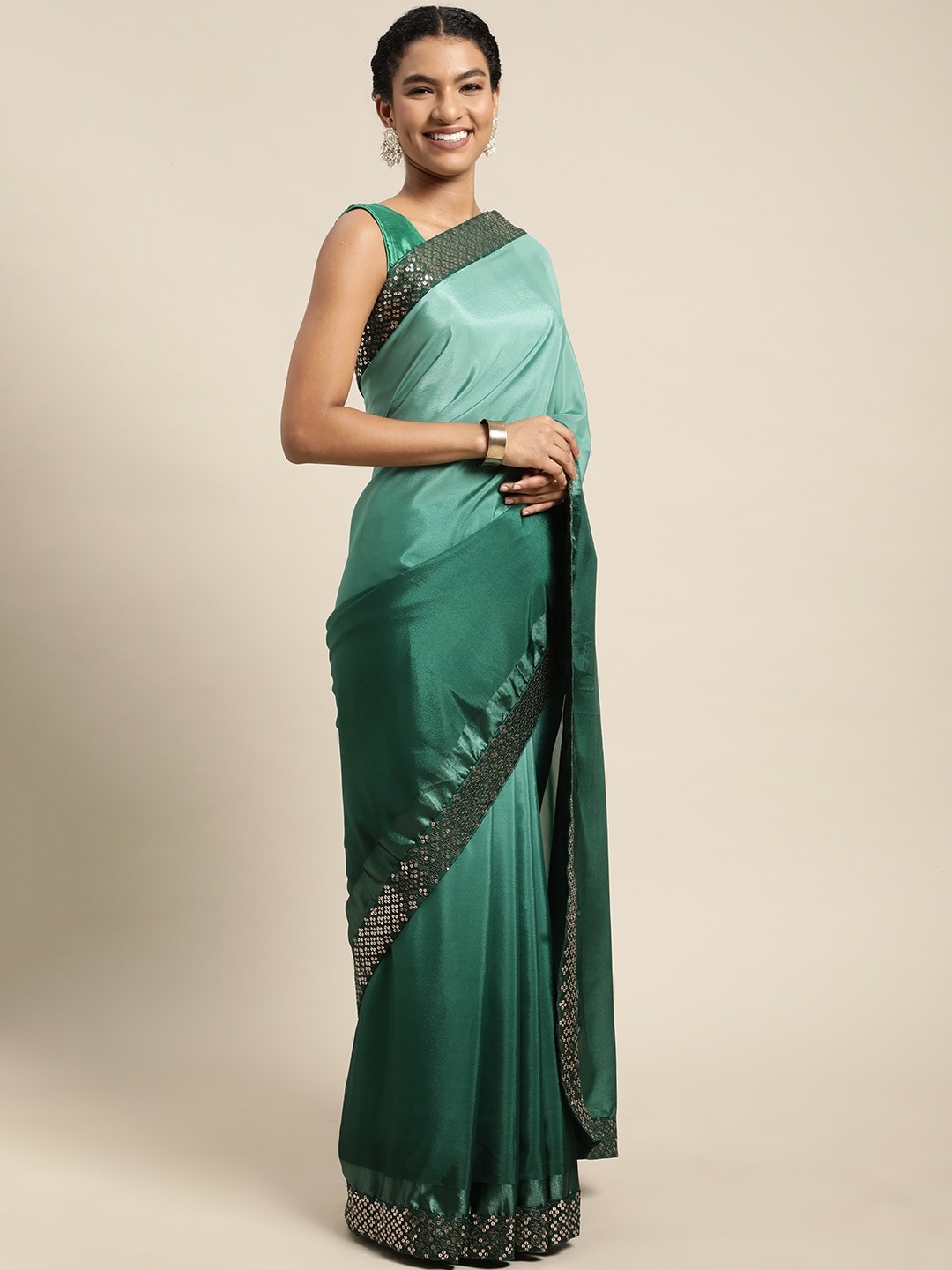 

Pratham Blue Green Ombre Saree