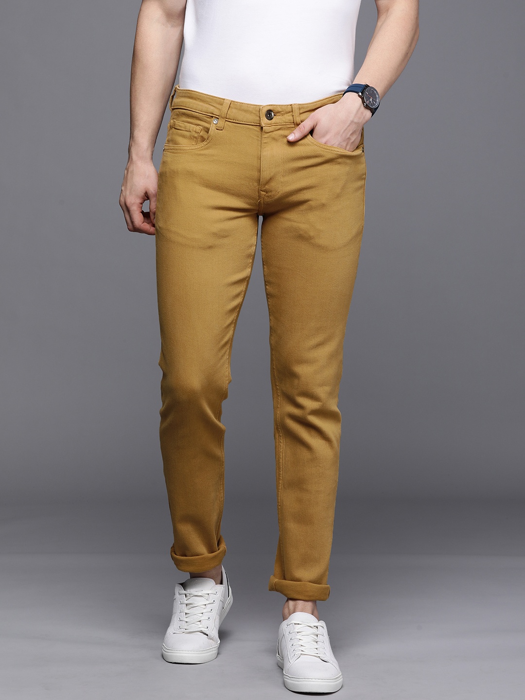 

Louis Philippe Jeans Men Khaki Slim Fit Low-Rise Clean Look Jeans