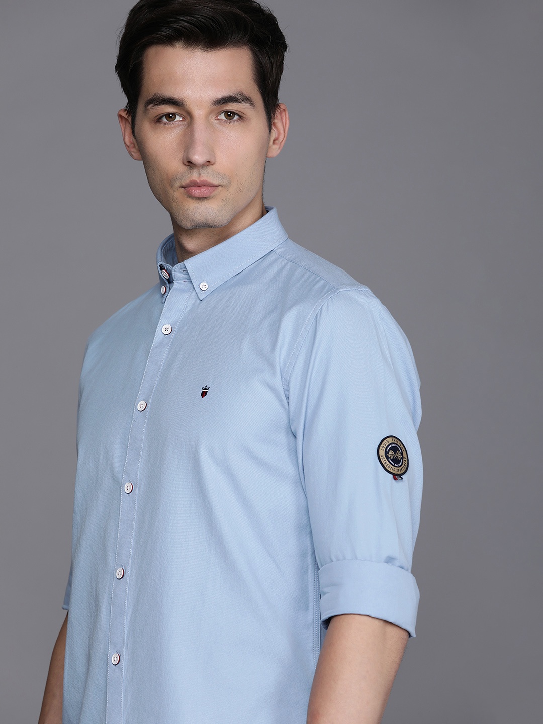 

Louis Philippe Sport Men Blue Slim Fit Casual Pure Cotton Shirt