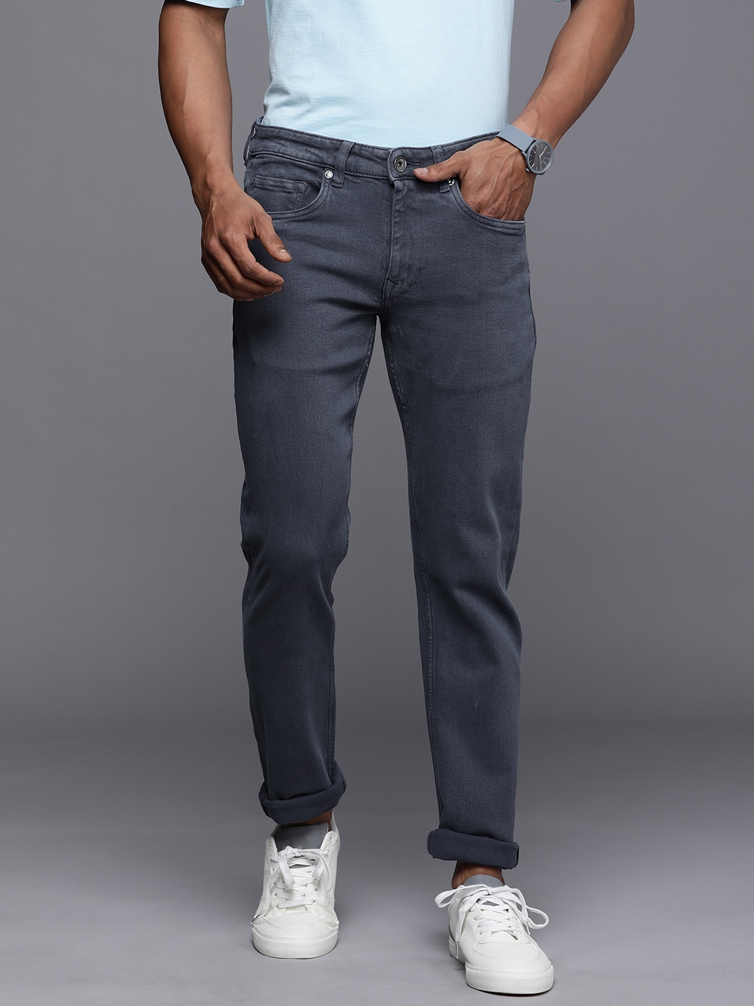 

Louis Philippe Jeans Men Purple Slim Fit Low-Rise Clean Look Jeans