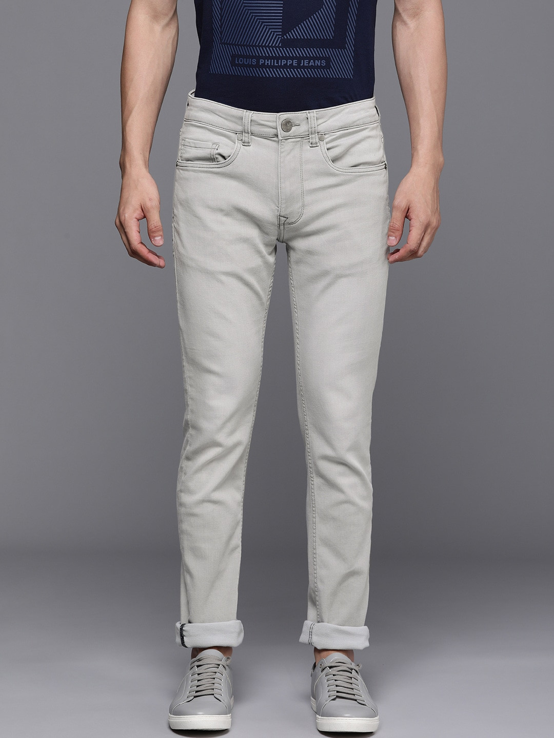

Louis Philippe Jeans Men Grey Slim Fit Low-Rise Stretchable Jeans