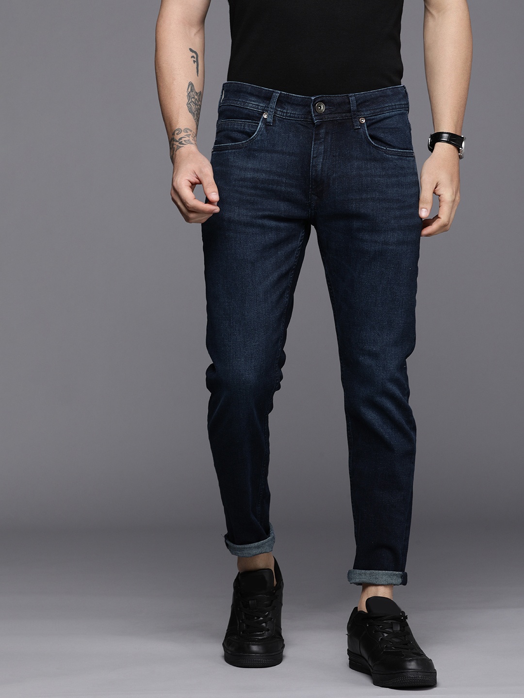 

Louis Philippe Jeans Men Blue Slim Fit Low-Rise Stretchable Jeans