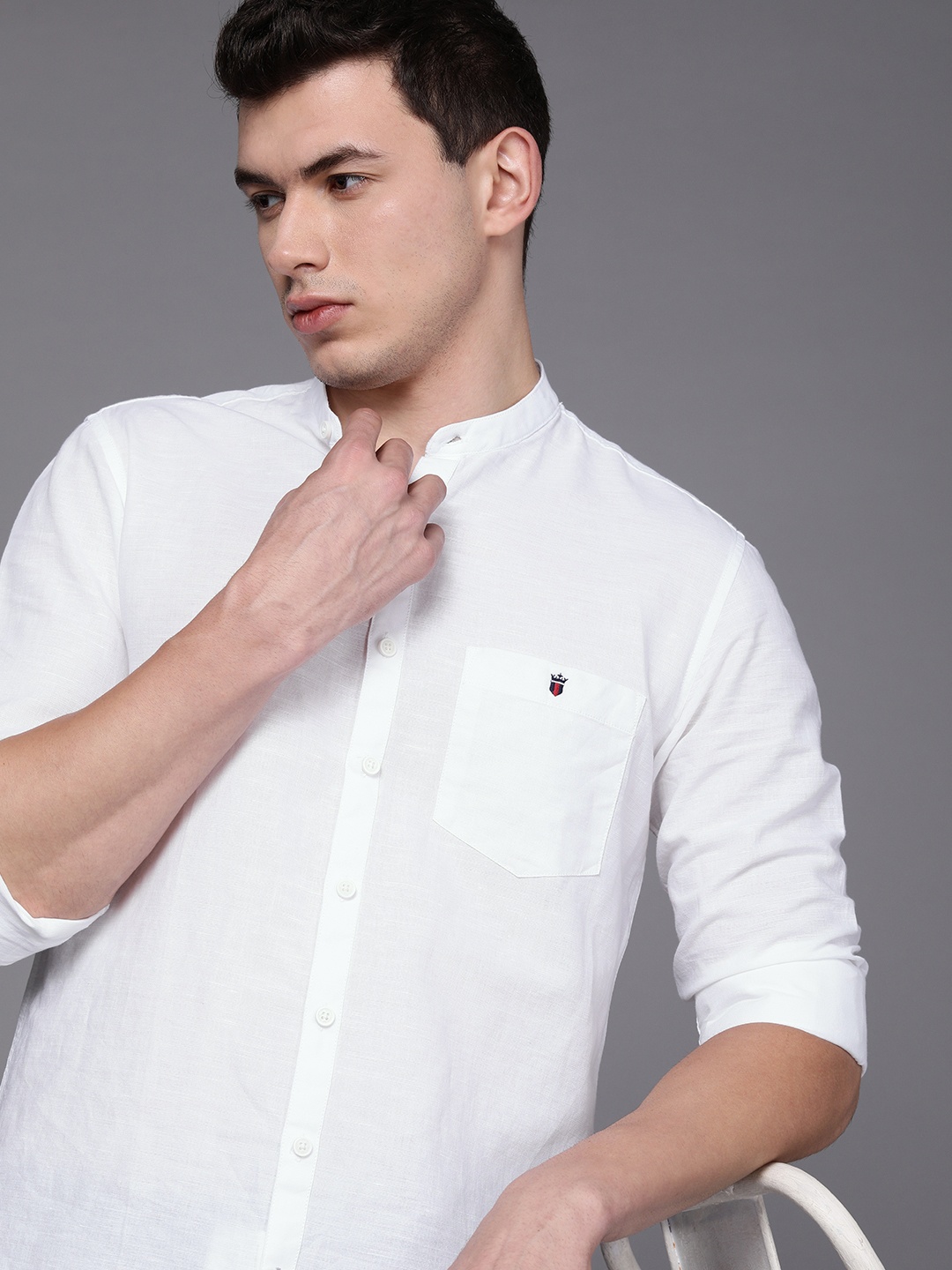

Louis Philippe Sport Men White Self Design Super Slim Fit Casual Shirt