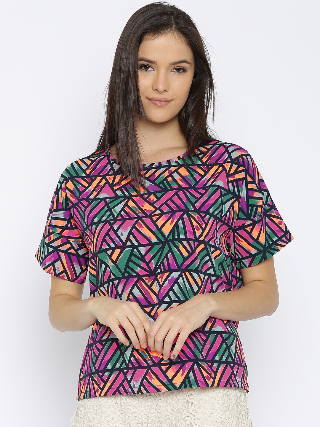 

Vero Moda Women Multicoloured Printed Regular Top, Multi