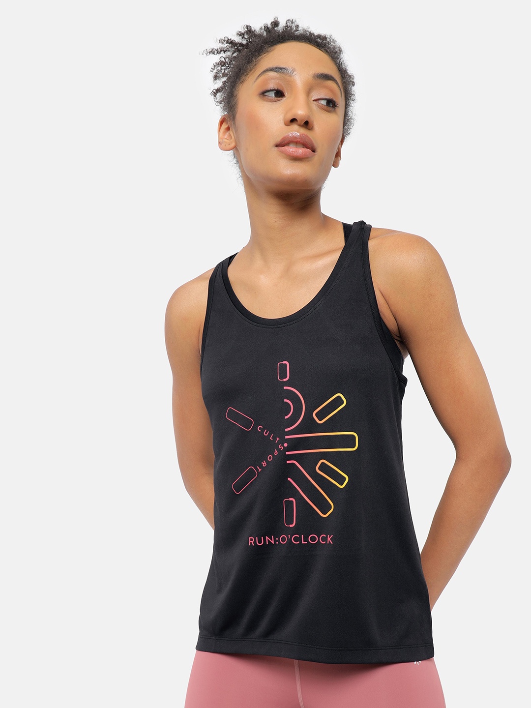 

Cultsport Black Printed Tank Top