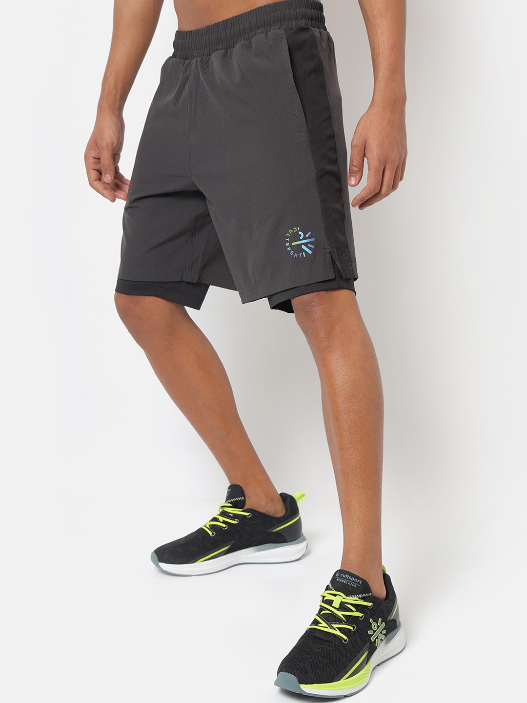 

Cultsport Men Grey Training or Gym Sports Shorts