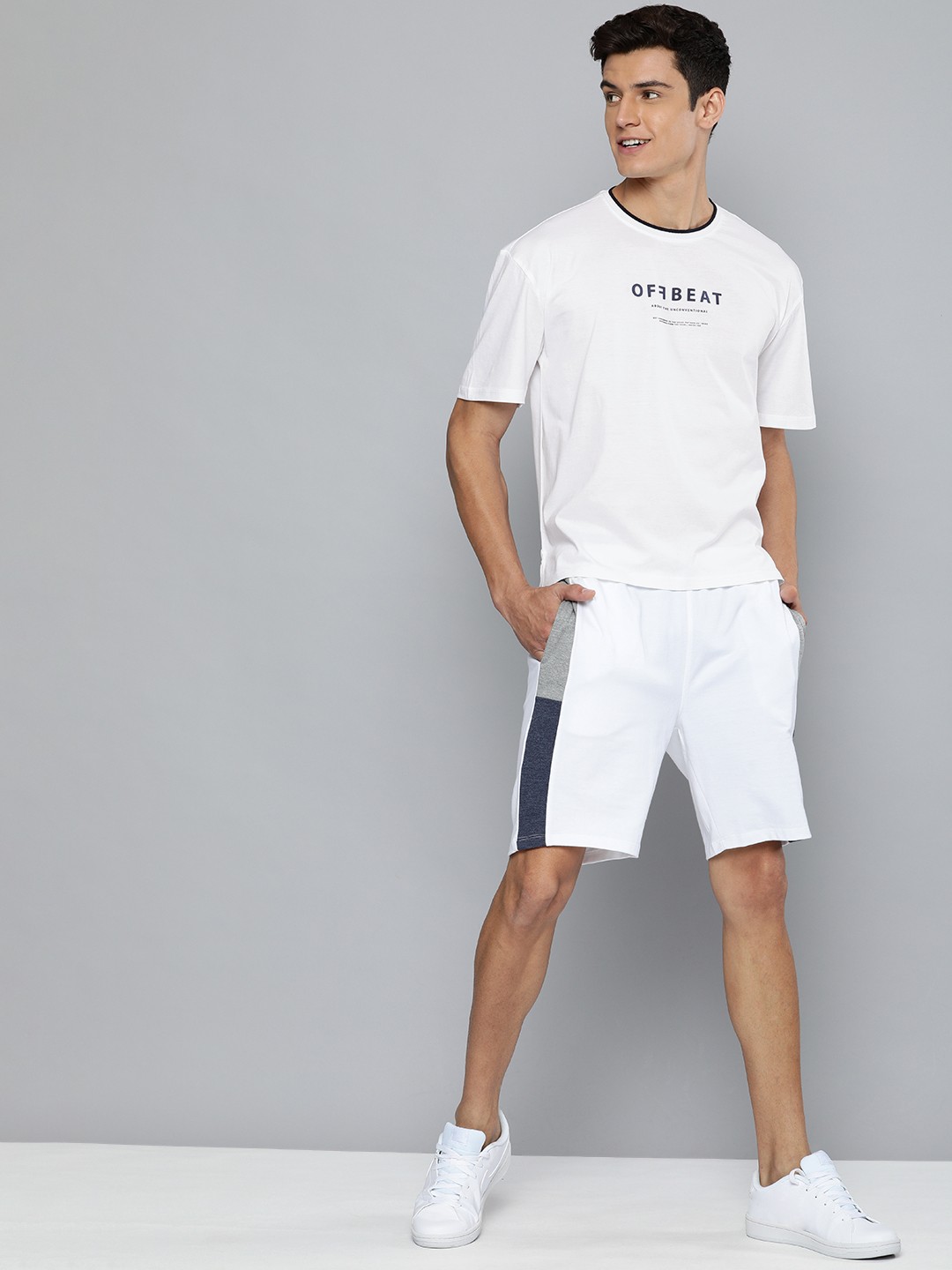 

M&H Easy Men White T-shirt with Printed Detail