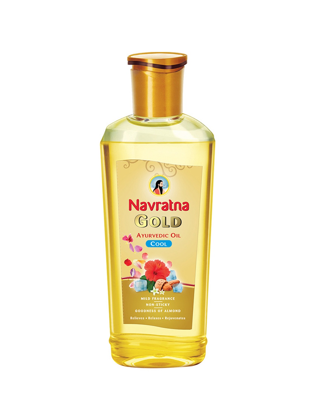 

Navratna Gold Ayurvedic Oil with Almond 300 ml, Yellow