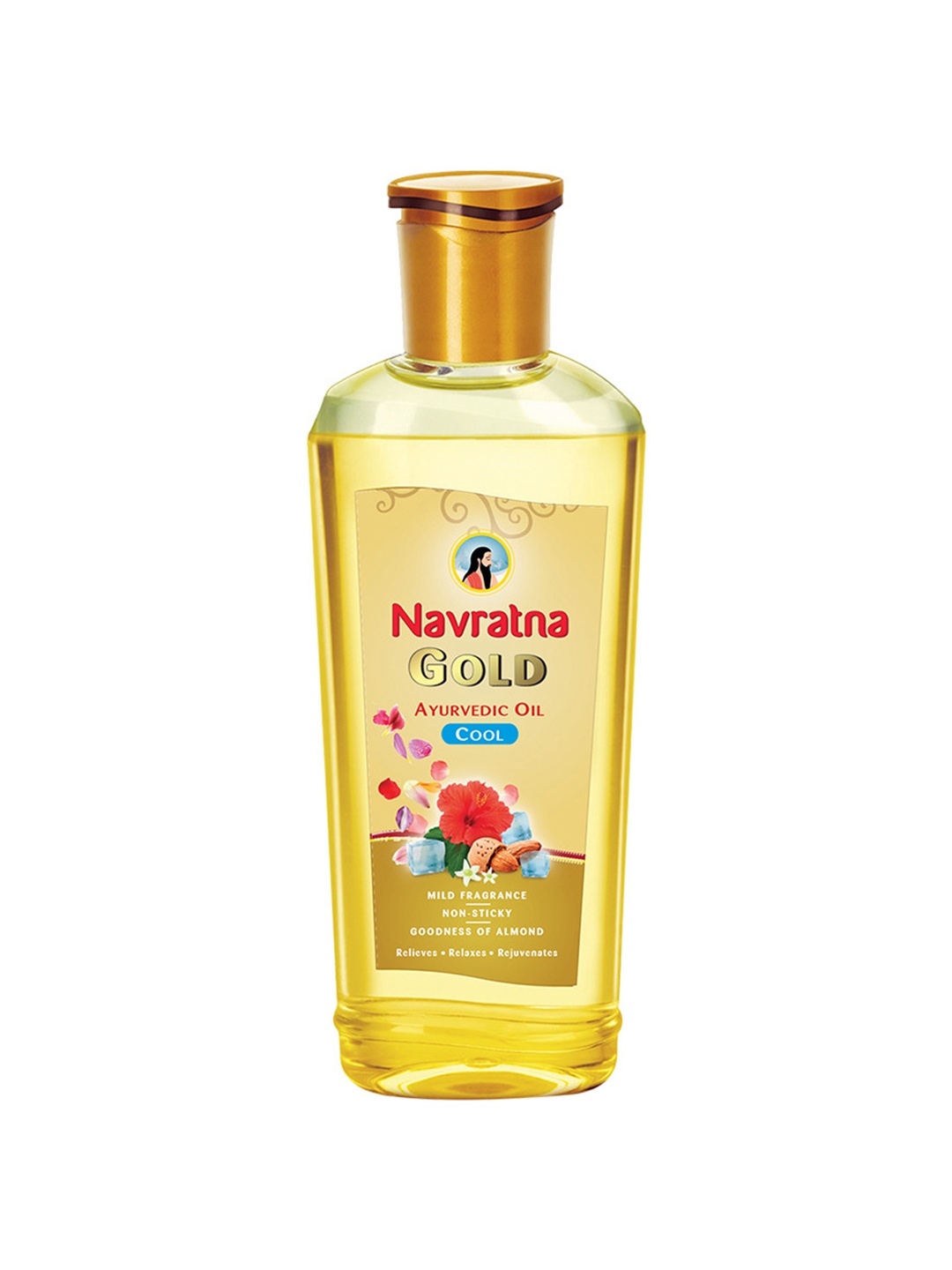 

Navratna Gold Ayurvedic Oil with Almond 200 ml, Yellow