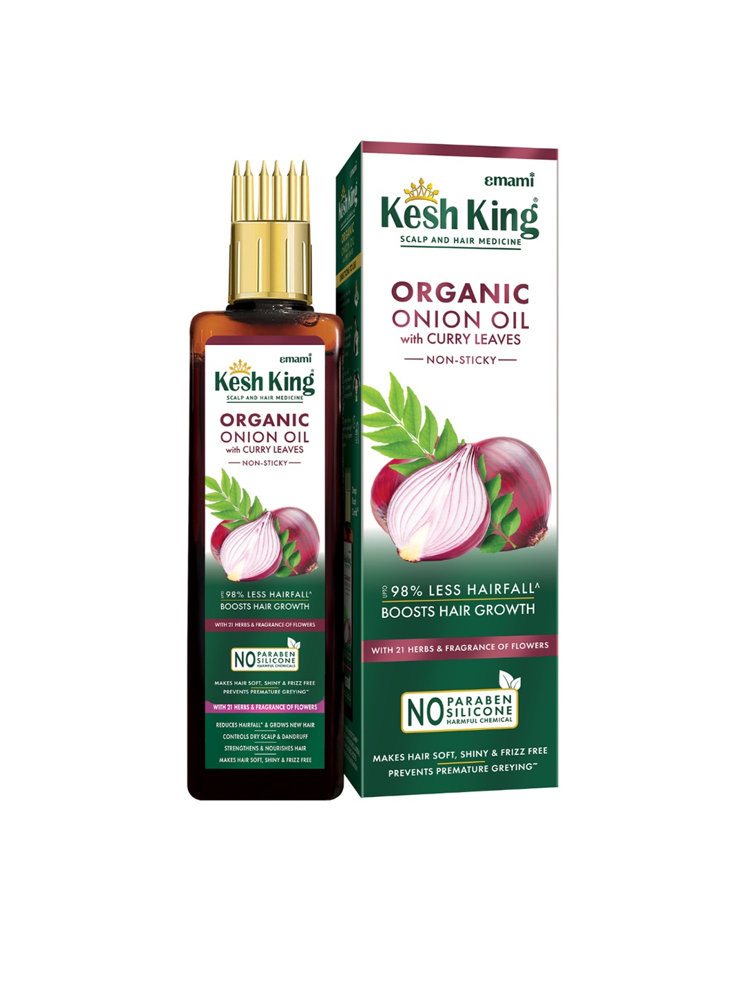 

Kesh King Scalp & Hair Medicine Ayurvedic Anti-Hairfall Onion Hair Oil - 100 ml, Green