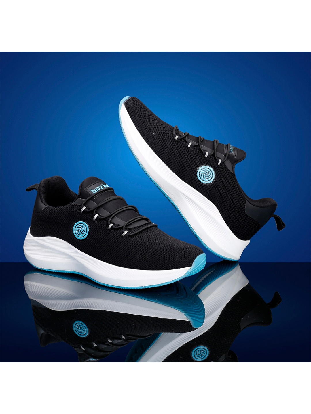 

bacca bucci Women Black Mesh Running Non-Marking Shoes