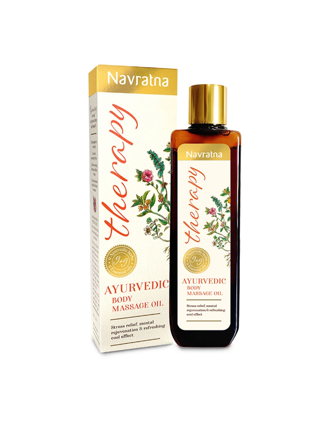 

Navratna Therapy Ayurvedic Body Massage Oil with Ashwagandha & Orange Oil - 100ml, Off white