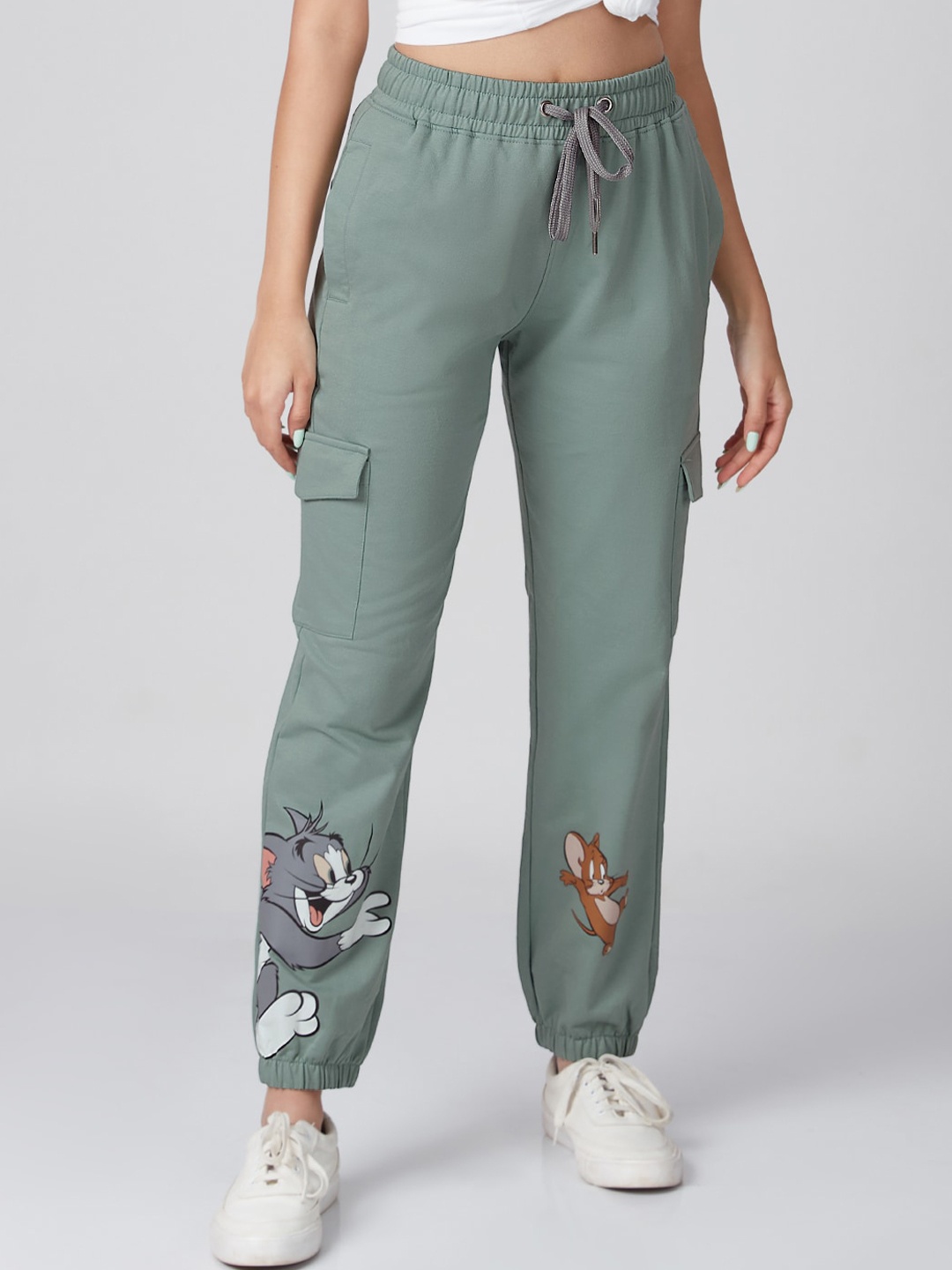 

The Souled Store Women Grey Tom and Jerry Printed Cotton Joggers