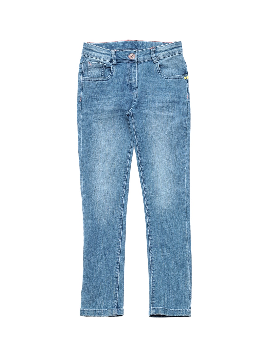 

Lil Lollipop Kids Blue Slim Fit Low Distress Light Fade Pure Cotton Jeans