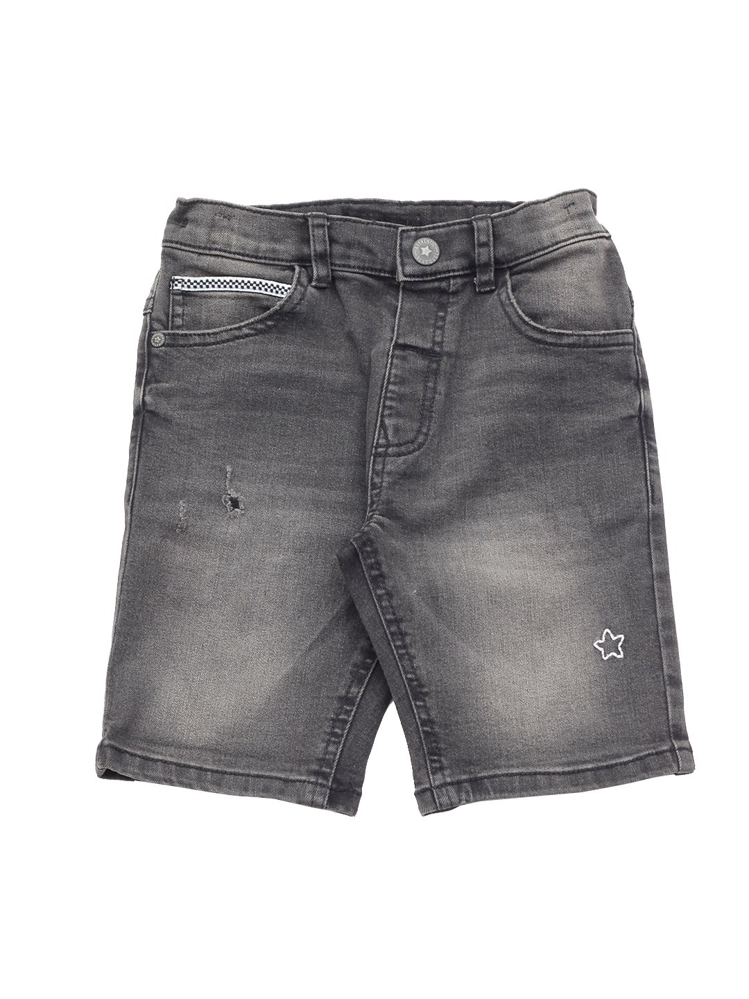 

Lil Lollipop Unisex Kids Grey Washed Distressed Denim Shorts