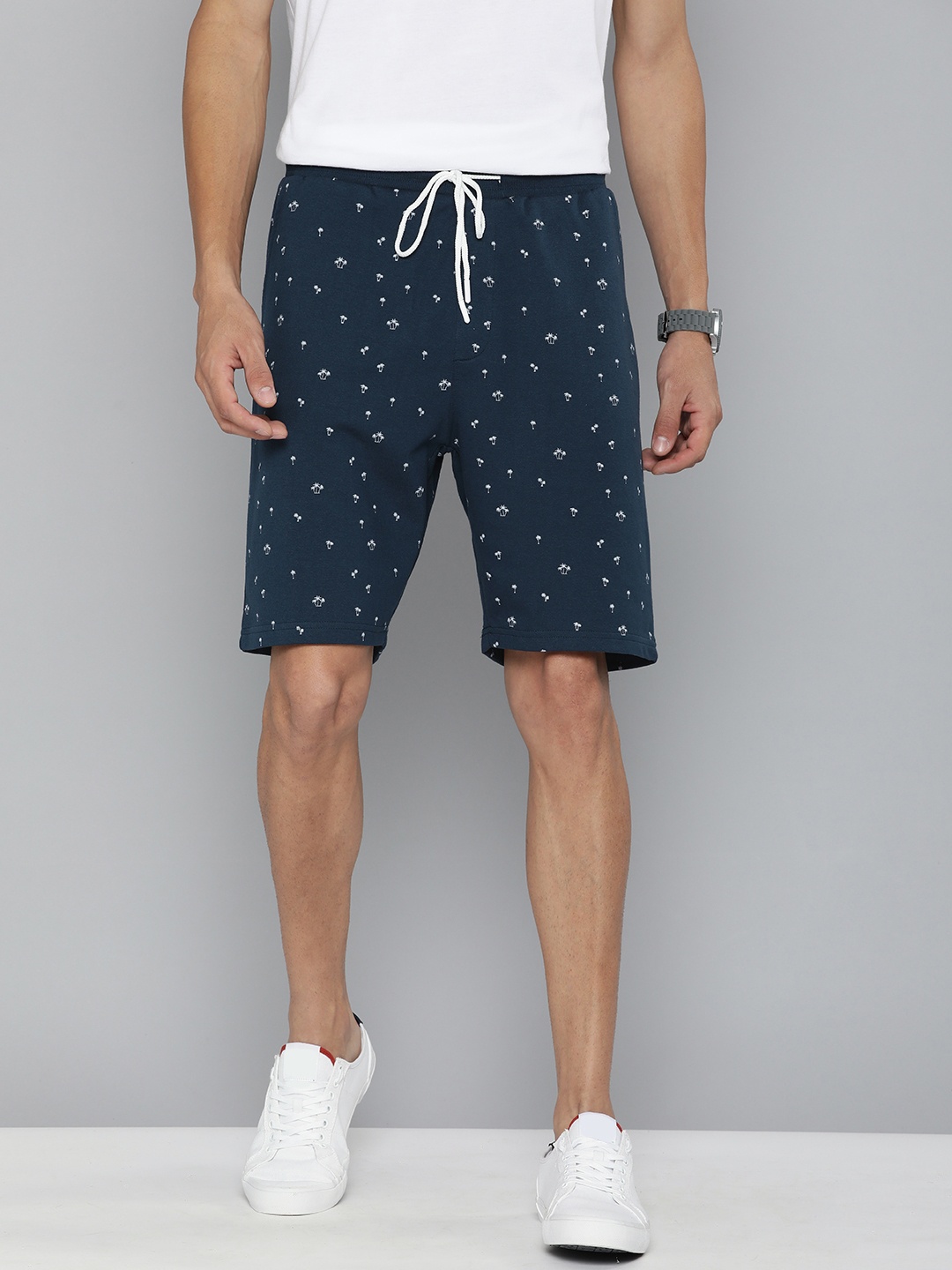 

Mast & Harbour Men Navy Blue Conversational Printed Shorts