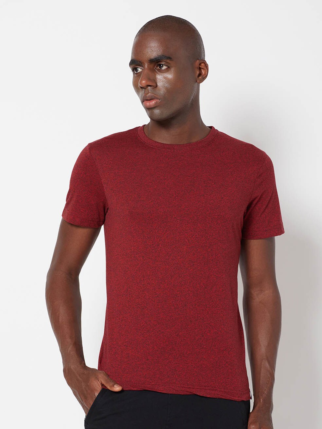 

SPORTO Men Red Cotton T-shirt