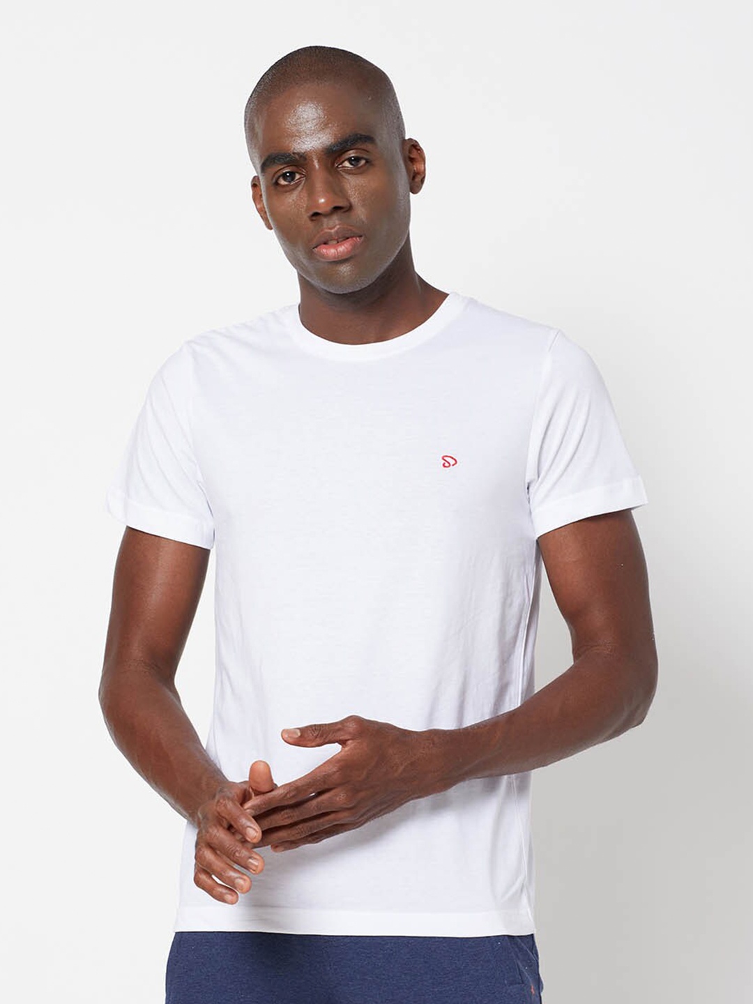 

SPORTO Men White Regular Fit Cotton T-shirt