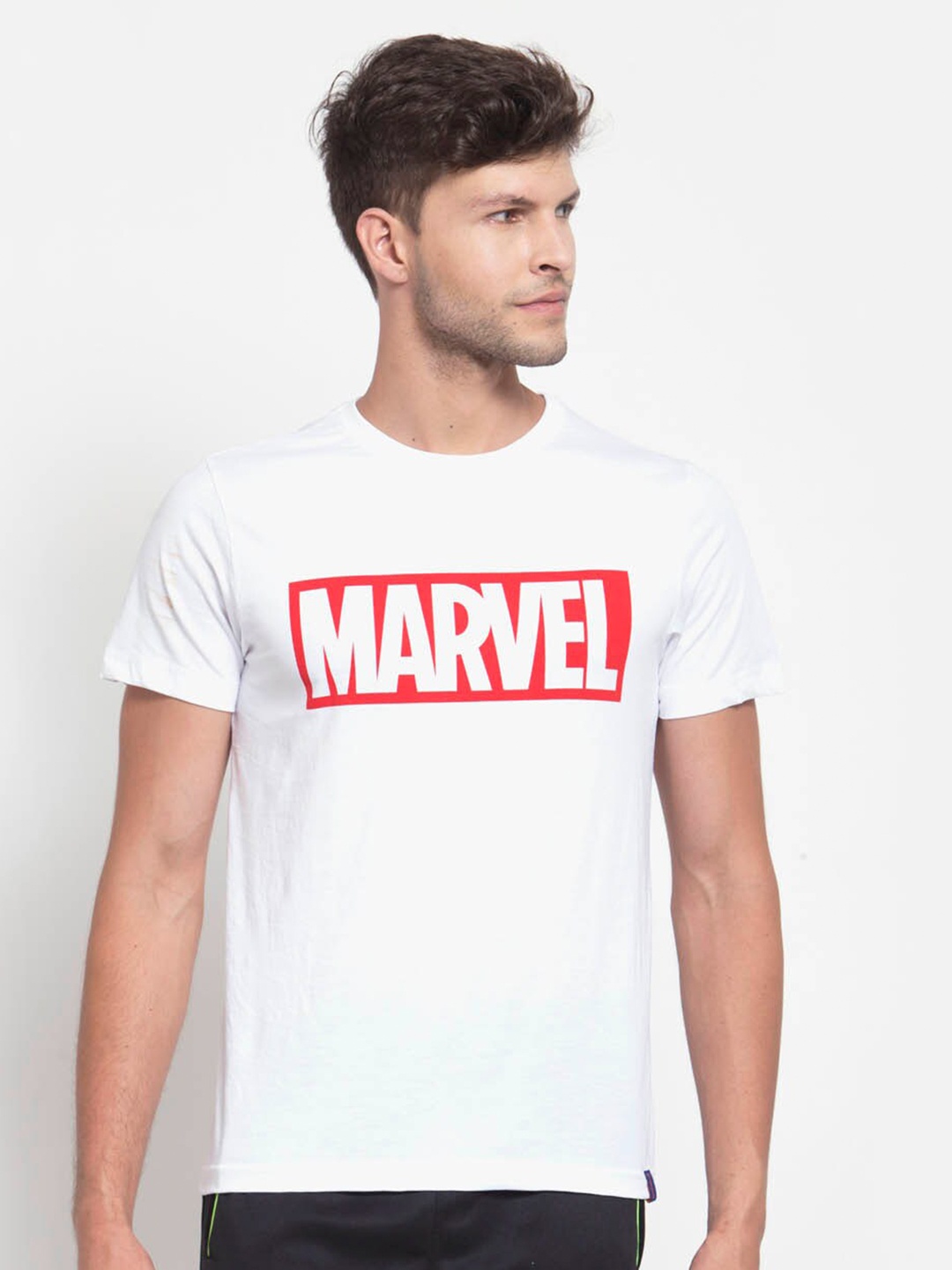 

SPORTO Men White & Red Typography Printed Cotton T-shirt