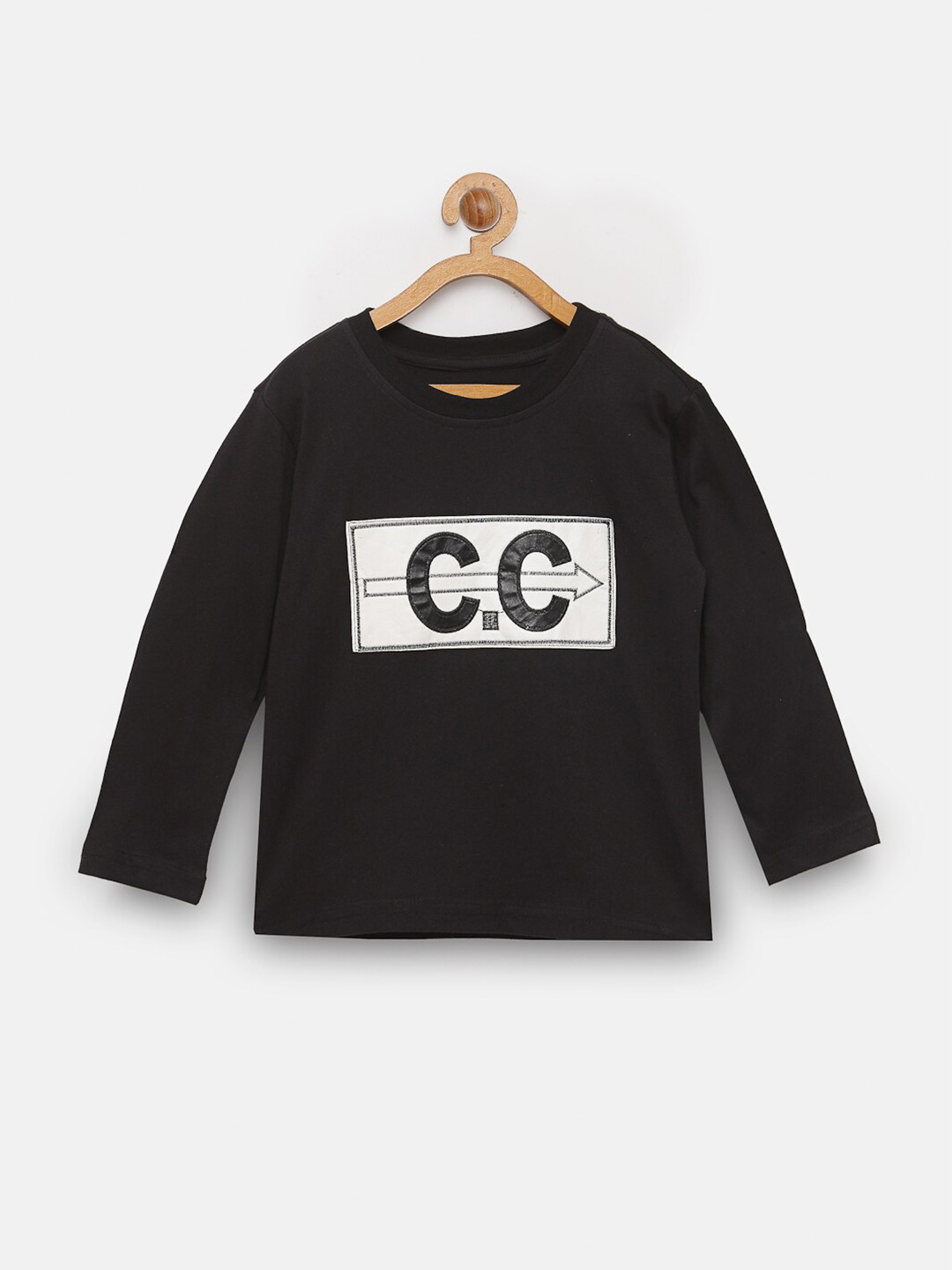 

NYNSH- PlusS Boys Black Typography Printed Cotton T-shirt