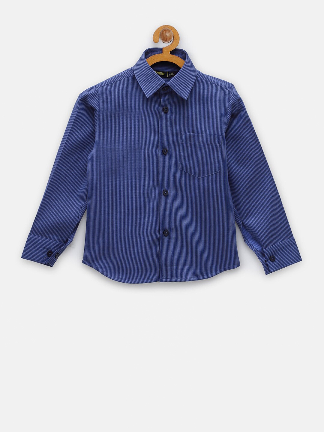 

NYNSH- PlusS Kids Boys Navy Blue Cotton Casual Shirt