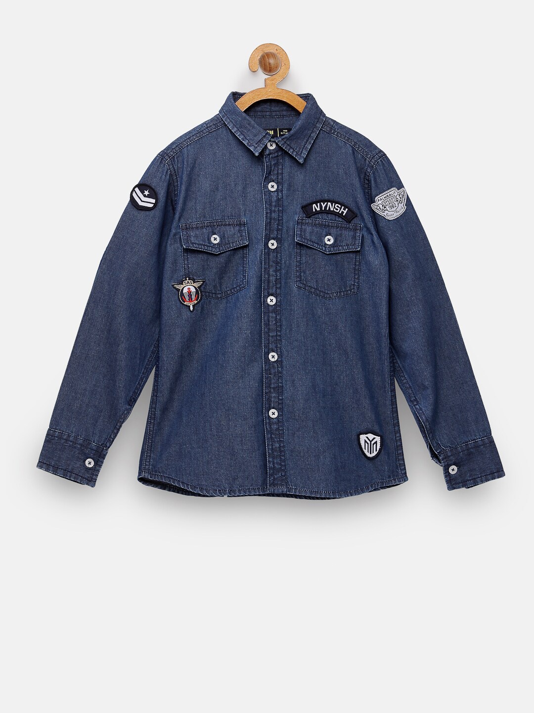 

NYNSH- PlusS Kids Boys Blue Casual Shirt