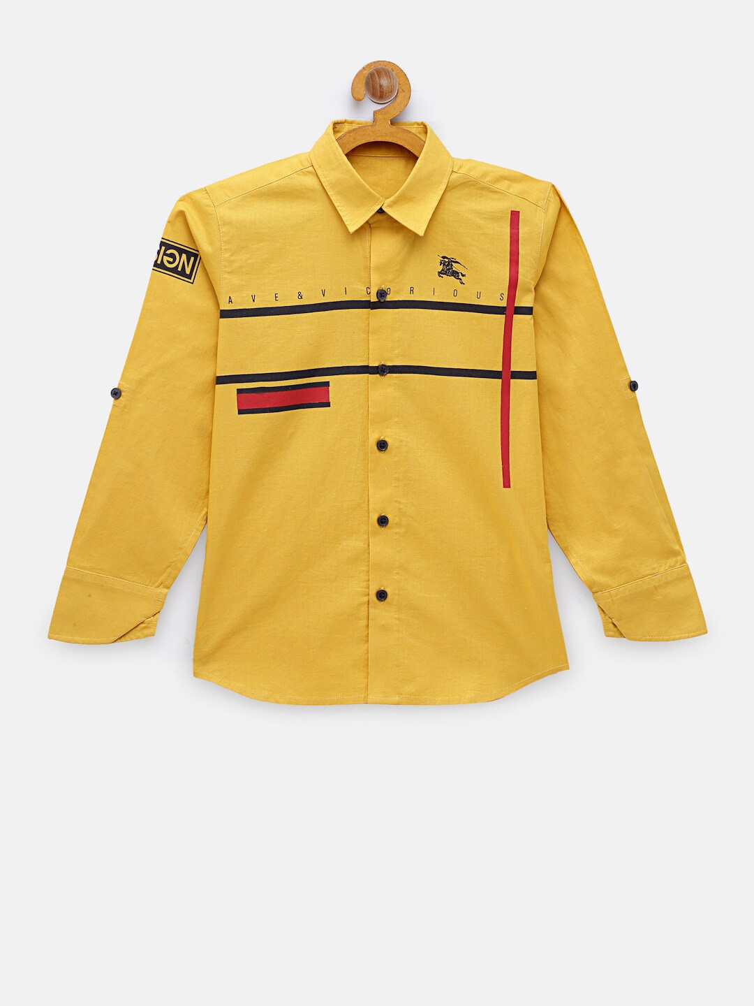 

NYNSH- PlusS Kids Boys Mustard Casual Shirt