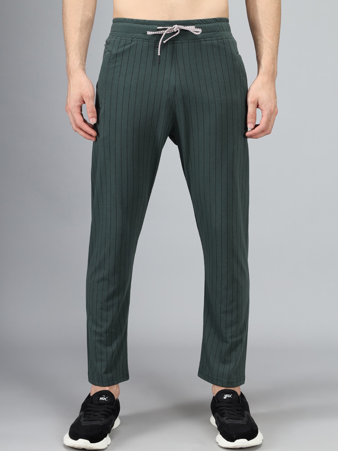 

Gallus Men Bottle-Green Striped Cotton Training Track Pant