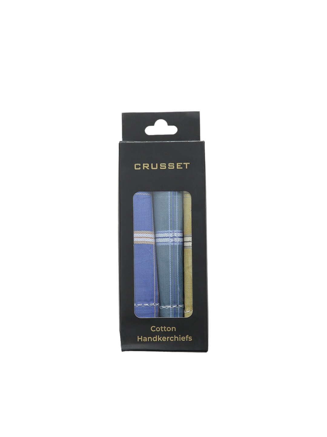 

CRUSSET Men Assorted Pack Of 3 Checked Pure Cotton Handkerchief