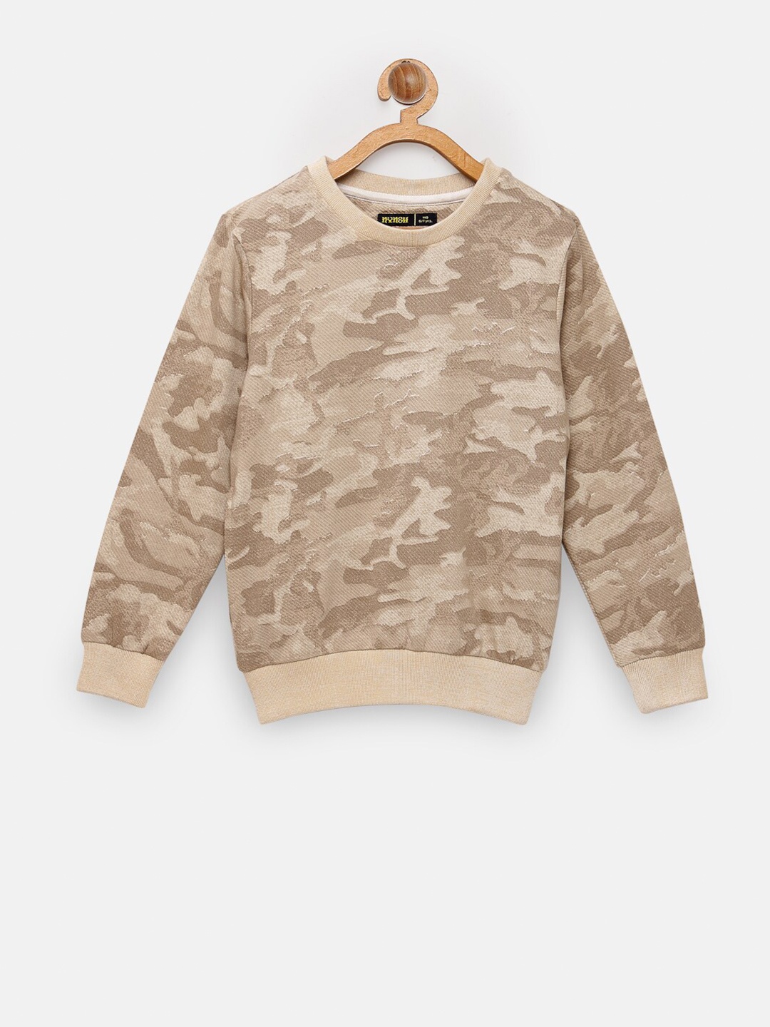 

NYNSH- PlusS Kids Boys Brown & Beige Camouflage Printed Cotton Sweatshirt