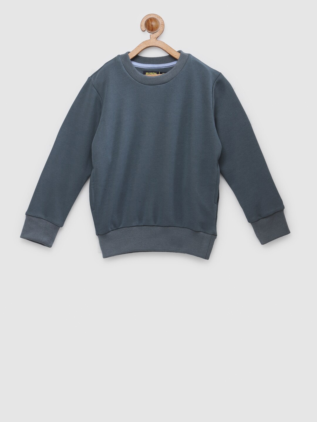 

NYNSH- PlusS Kids Boys Blue Solid Cotton Sweatshirt