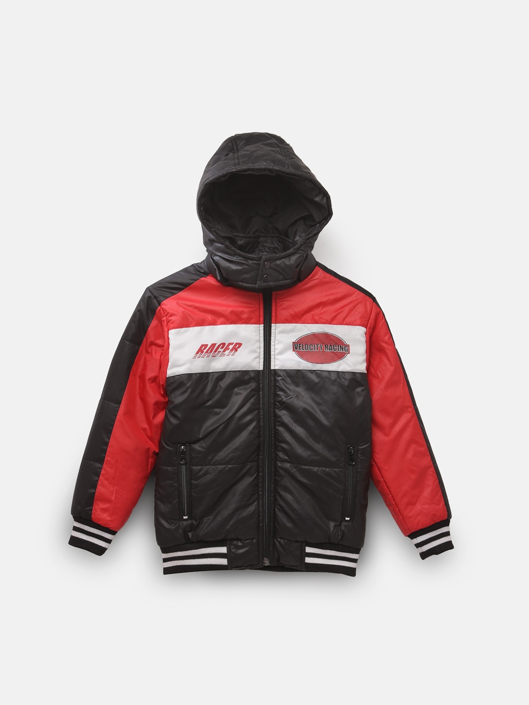 

NYNSH- PlusS Kids Boys Red Black Colourblocked Puffer Jacket