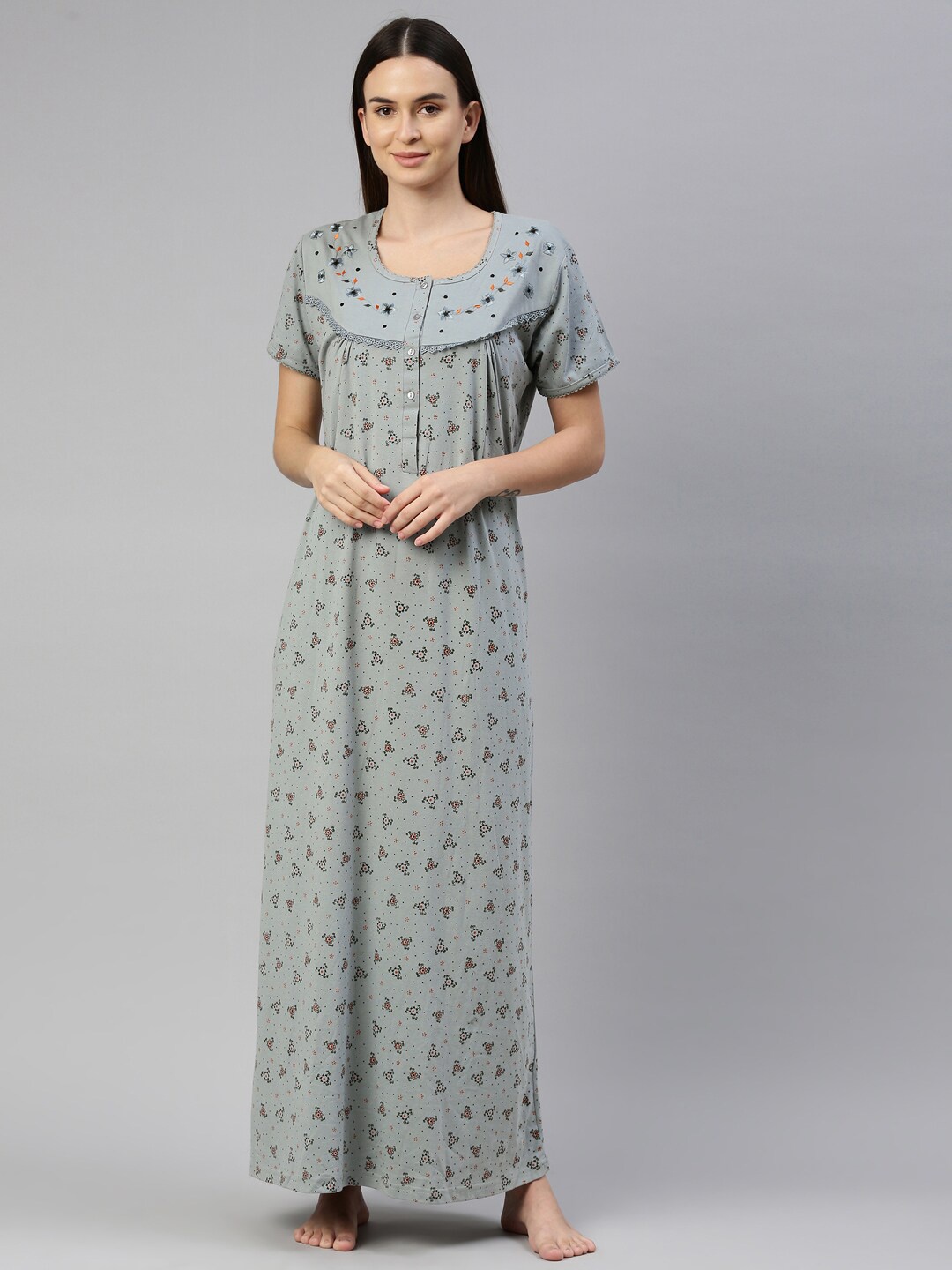 

GOLDSTROMS Grey Printed Maxi Nightdress