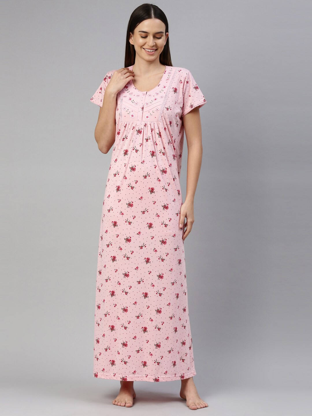 

GOLDSTROMS Pink Printed Maxi Nightdress
