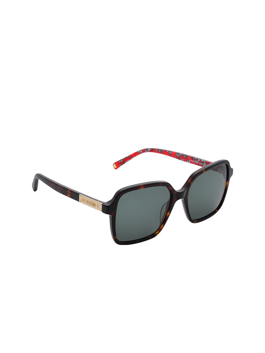 

LOVE MOSCHINO Unisex Green Lens & Brown Square UV Protected Lens Sunglasses