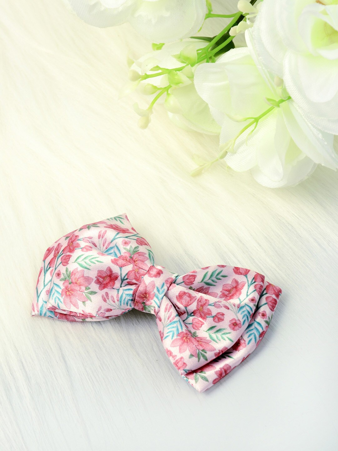 

Ferosh Women Pink & Green Floral Printed Alligator Hair Clip