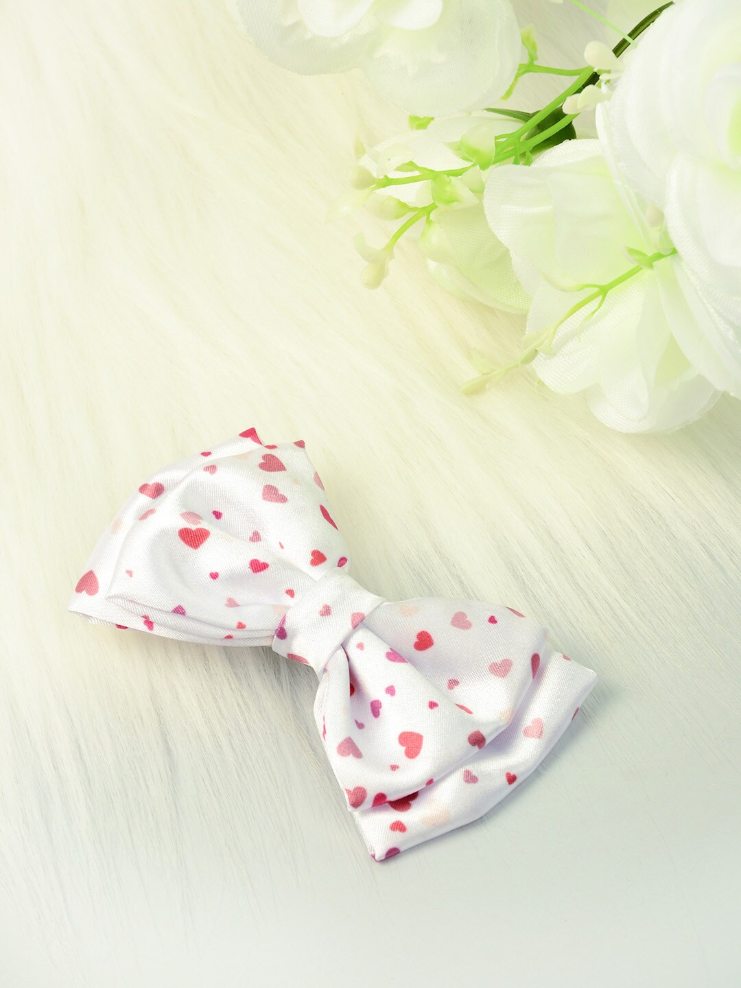 

Ferosh Women White & Red Printed Bow Alligator Hair Clip