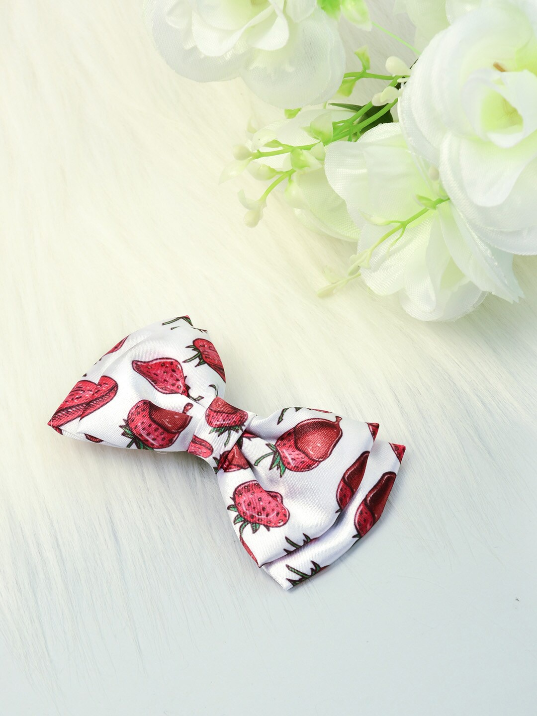 

Ferosh Women White & Red Graphic Printed Alligator Hair Clip